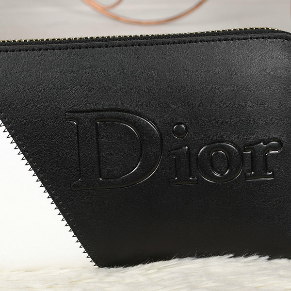dior zippy wallet calfskin 118 black&white